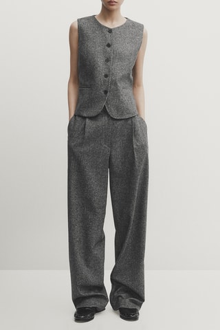 Gilet de costume en soie - Gris
