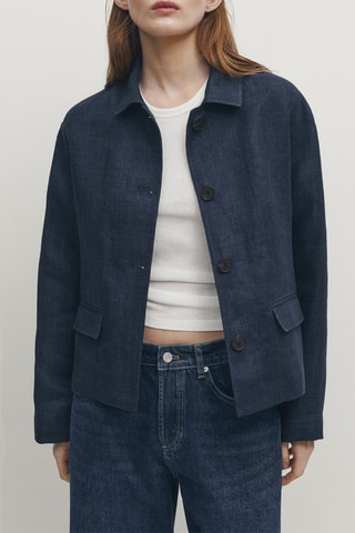 Veste en lin - Bleu marine
