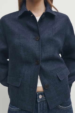 Veste en lin - Bleu marine