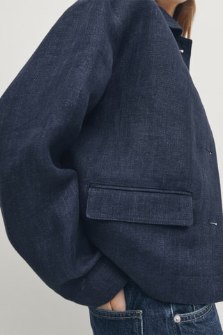 Veste en lin - Bleu marine