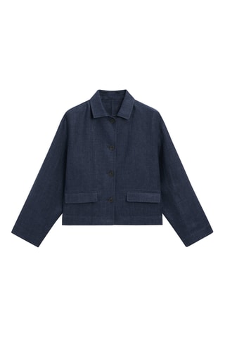 Veste en lin - Bleu marine