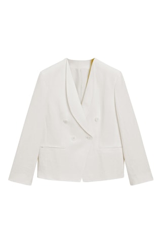 Veste de costume en lin - Blanc cassé