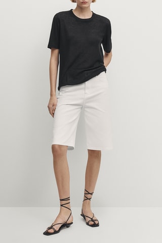 T-shirt en lin - Noir