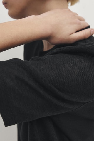 T-shirt en lin - Noir