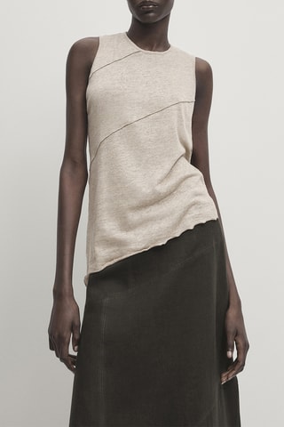 Top en lin - Beige