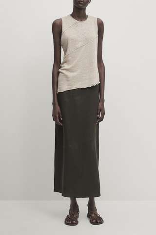 Top en lin - Beige