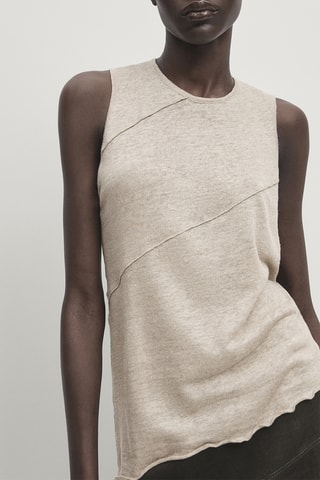 Top en lin - Beige