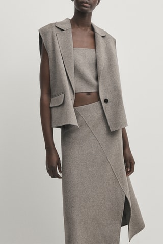 Crop-top en laine - Gris