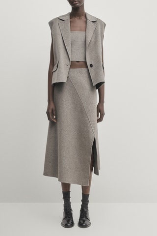Crop-top en laine - Gris
