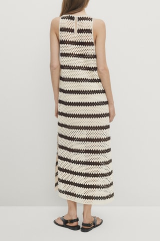 Vestido direito - Bege e castanho
