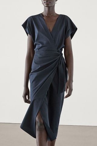 Vestido traçado - Azul-marinho