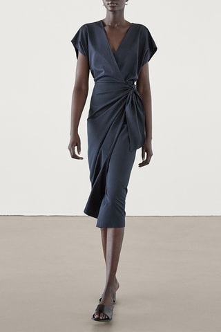 Vestido traçado - Azul-marinho