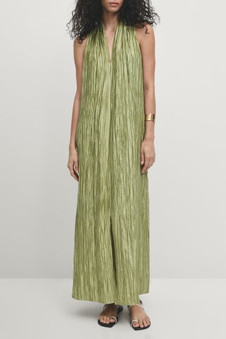 Vestido comprido - Verde-azeitona
