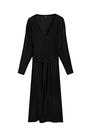 Vestido-camisola em lã e alpaca - Preto