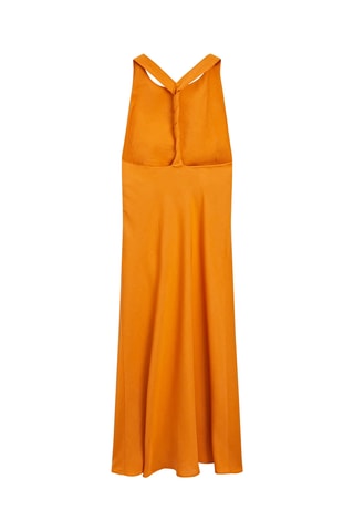 Vestido médio em linho - Laranja