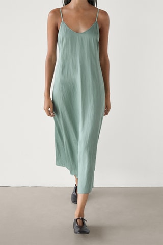 Vestido comprido - Verde-sálvia