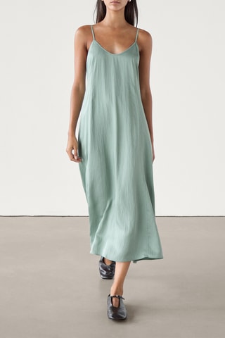 Vestido comprido - Verde-sálvia