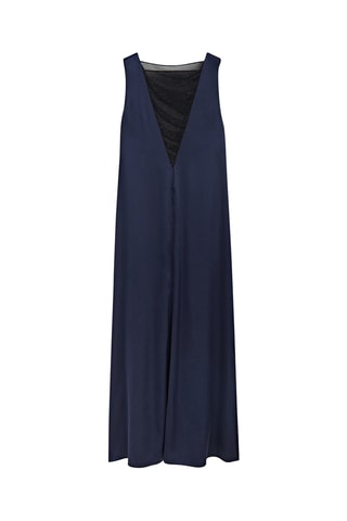 Vestido comprido - Azul-marinho