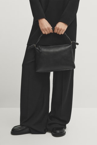 Sac porté épaule en cuir - Noir