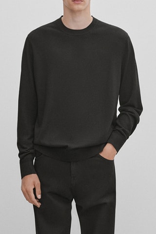 Pull en laine, soie et cachemire - Noir