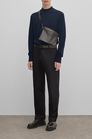 Pull en laine, soie et cachemire - Bleu marine