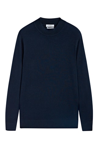 Pull en laine, soie et cachemire - Bleu marine