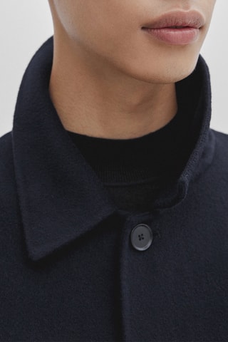 Surchemise oversize en laine - Bleu marine