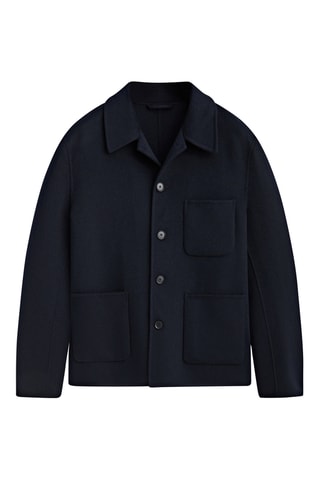 Surchemise oversize en laine - Bleu marine