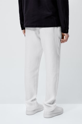 Pantalon en lin - Blanc cassé