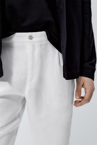 Pantalon en lin - Blanc cassé