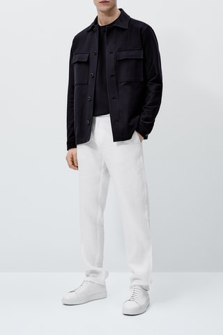 Pantalon en lin - Blanc cassé