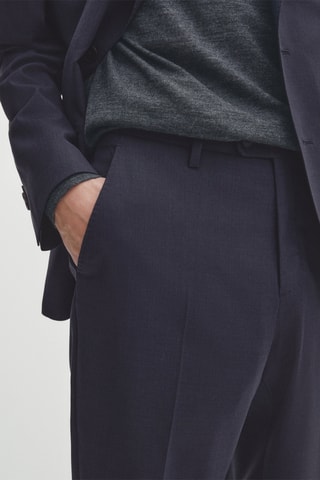 Pantalon de costume en laine - Bleu marine