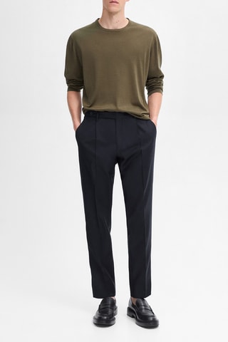 Pantalon de costume en laine - Bleu marine