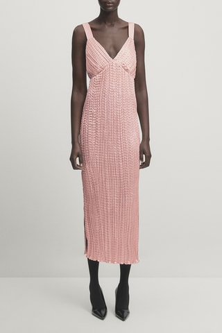 Vestido plissado - Rosa