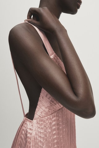 Vestido plissado - Rosa