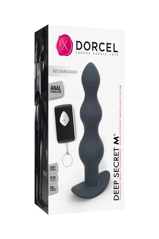 Chaîne anale vibrante télécommandée Deep Secret M Gris - 17 cm