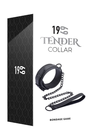 Collier avec laisse Tender - Noir et argenté