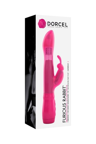 Vibromasseur Va & vient waterproof Furious Rabbit - Rose - 24,5 cm
