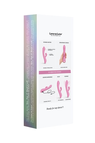 Vibromasseur et stimulateur clitoridien Bunny & Clide - Rose - 22 cm