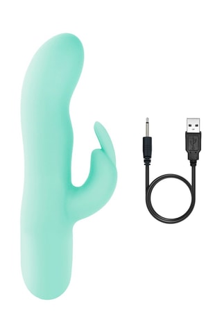 Vibromasseur Rabbit waterproof - Turquoise - 19 cm