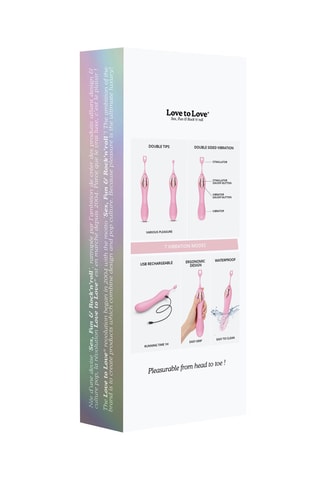 Vibromasseur et stimulateur clitoridien Ô mega - Rose - 25 cm
