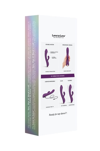 Vibromasseur et stimulateur clitoridien Bunny & Clide - Violet - 22 cm