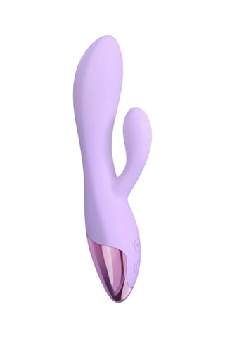 Vibromasseur avec stimulateur clitoridien Funky Bunny - 10,3 cm - Waterproof - Mauve