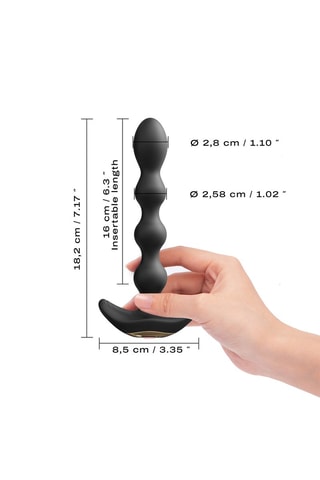 Chaîne anale télécommandée Flexi Balls Noir - 18 cm