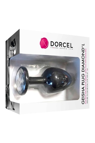 Plug anal Geisha Diamond L - Noir et argenté - 9,5 cm