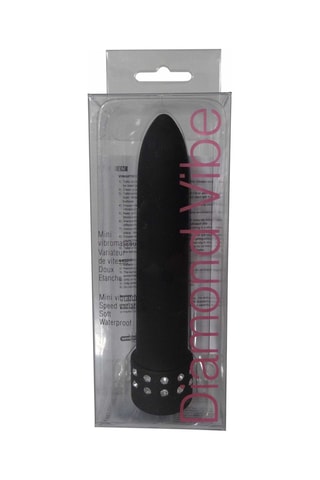 Godemiché Diamond Vibe Noir - 13,5 cm
