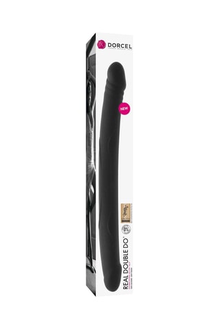 Double godemiché waterproof réaliste - Noir - 16,5 cm