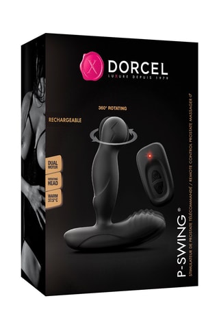 Stimulateur de prostate télécommandé P-Swing Noir - 11,2 cm