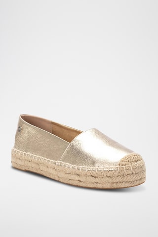 Espadrilles plateformes en cuir - Doré