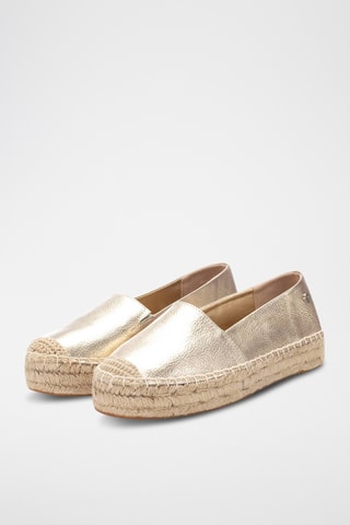 Espadrilles plateformes en cuir - Doré